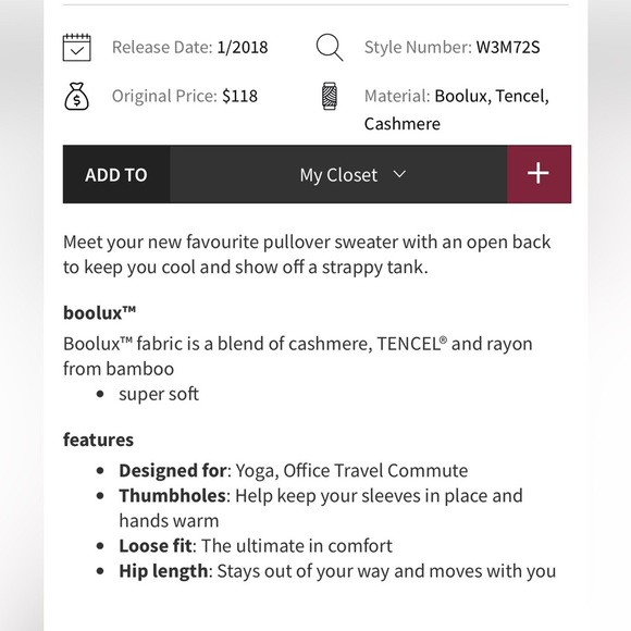 Lululemon Bring It Backbend Sweater - Picture 8 of 8